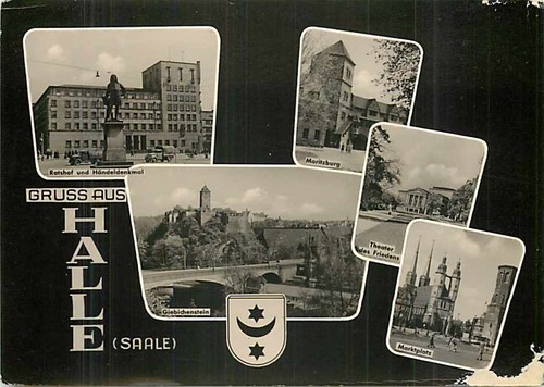 Halle saale multiview - ak,