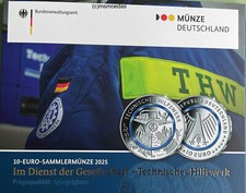 Deutschland 10 Euro 2025 Technisches Hilfswerk THW Sondermünze A-D-F-G-J Wahl PP