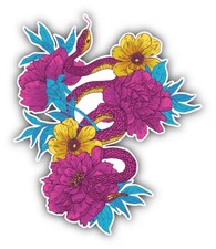 Car Sticker Snake Flowers