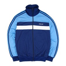 Adidas Beckenbauer Firebrid Jacke Blau Weiß Gestreift Vintage 