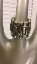 Elastischer breiter Silberring