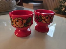 Vintage Retro 70er Jahre Emsa Eierbecher Set Kult Camping Eierbecher