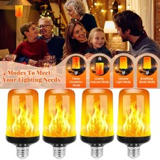 2/4X E27 E14 LED Licht Fackel Feuer Lampe Flammen Effekt Glühbirne Flacker Birne