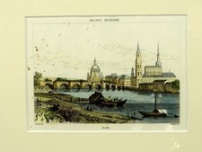  DRESDEN aus France  Militaire Orig  .alkolor. Umrißradierung  MIT RAHMEN
