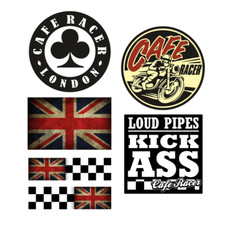 6x Cafe Racer Aufkleber UK Flagge KULT Motorrad Sticker Biker Oldtimer V2 M635