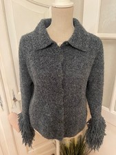 Zara Strickjacke mit Fransen Farbe Petrol Grün 