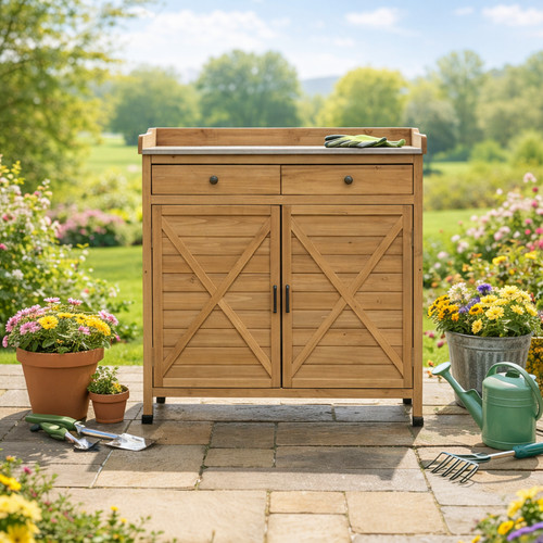 Gartenschrank braun 103 x - gartenschrank,