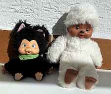 Monchhichi Katze Nyamy und DDR Tiemi weiß