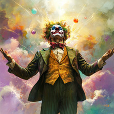 Transparent 18x18 clown in