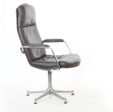 Drehsessel FK86 Leder Preben Kastholm für Kill International Mid-Century Oliv