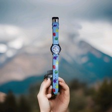 S.Oliver Lernuhr Kinder-Armbanduhr Schulstart Geschenk Uhr lernen blau bunt