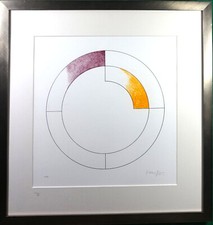 XL Gottfried Honegger " Konkrete Komposition" handsigniert; Galerierahmung