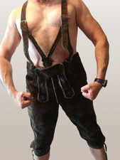 original Lederhose von Leder Härlein  Trachten Lederhose mit Stickereien Gr. 50