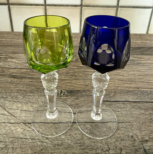 Weingläser 2er set grün - weingläser, blau
