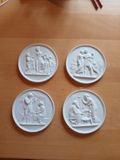 Bing & Grondahl Porzellan 4 Medallions Jahreszeiten des Menschen 15 Cm Durchmess