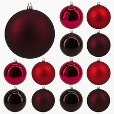 24 Weihnachtskugeln Outdoor Christbaumkugeln für Draußen Kugeln Ø10cm Bordeaux