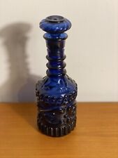 Vintage Jim Beam Kobaltblaue Flasche Geprägte Glaskaraffe