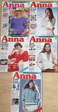 5 x BURDA ANNA 1989 Handarbeitsheft Stricken Sticken Nähen Häkeln Basteln