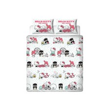 Hello Kitty Doppelbettbezug Set Seltene Katze Wendebettwäsche Kinder Weiß Rosa