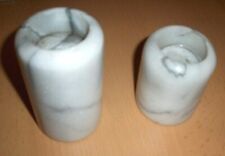 Schöne Marmor Teelichthalter, Kerzenständer, 2er Set schwer, in grau-weiß *TOP*