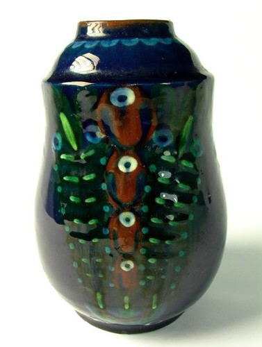Karlsruher majolika vase - karlsruher,