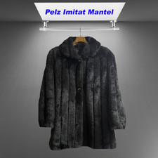 Mantel Pelz Imitat Kunstpelz Cape Mantel Schwarz Gr. 46/48 sehr guter Zustand