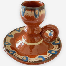 Keramik Kerzenständer Bulgarien Volkskunst Handgefertigt Dekor Geschirr Vintage