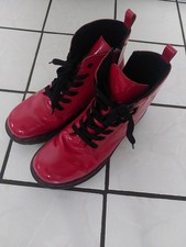 Rieker Lack Boots Rot Gr 41 Gefütterte Reißverschluss