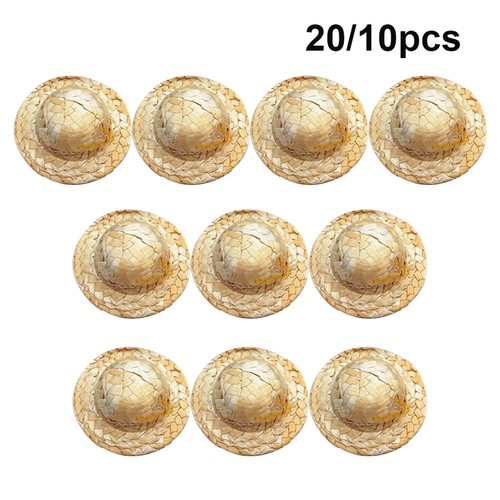 10pcs mini strohhüte - 20/10pcs, mini-strohhüte