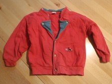 Sweat Jacke, Trachtenstil, Größe 104, Hirschornknöpfe, Rot