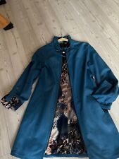 Leder Mantel Lamm-Nappaleder Wendemantel Handgefertigt Echtleder 34 XS Blau Neu