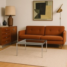 Vintage Couchtisch Metall Glas