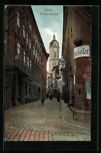 Ansichtskarte jena strasse - ansichtskarte, jena,