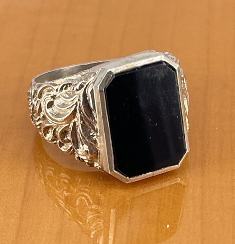 Jugendstil herrenring onyx - jugendstil,
