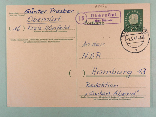 Bund ganzsache landpoststempel - ganzsache,