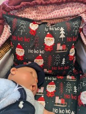 6 -tlg. - Kissen Set- Puppenbett Puppenwagen Garnitur Weihnachten Weihnachtsmann