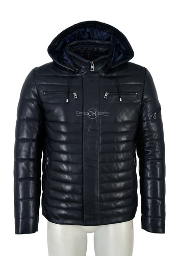 Herren puffer lederjacke - herren,