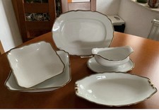 Hutschenreuther Speiseservice Schalen Platten Sauciere Porzellan Goldrand 5tlg