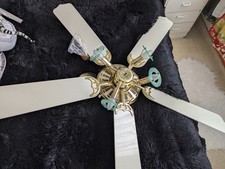 Luxus Decken Ventilator mit Beleuchtung ca 130 cm Zugschalter Alt Messing