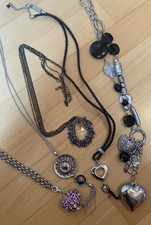 5 Ketten Konvolut Modeschmuck Biba Herzen lange Ketten Halsketten ⭐️⭐️