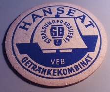 Alter Bierdeckel Gastronomie DDR Hanseat Brauerei Stralsund
