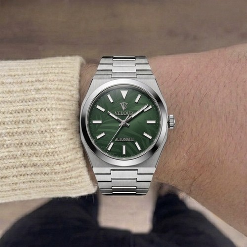 Velour style green palm - velour,