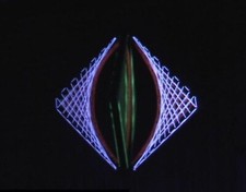 UV Raute Stringart multicolour 44x44x42,5 Schwarzlicht Deko Goa Psytrance