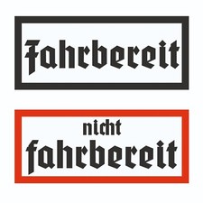 2 x Schild fahrbereit + nicht fahrbereit Hinweis Oldtimer Motorrad 25cm x10cm