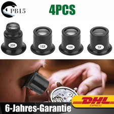 4PCS 5x 10x 15x 20x Lupe Augenuhr Lupe Okular Schmuck Lupe Uhrmacherlupe -Black