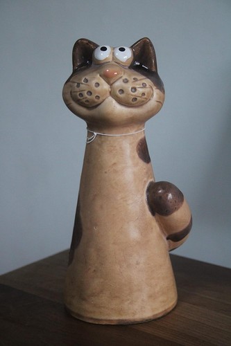 Holzwurm zaunfigur katze aus - zaunfigur,
