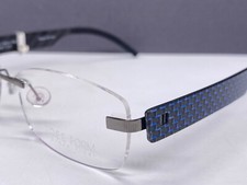 Free Form Brille Herren Silber Schwarz Blau Carbon Titan Randlos FFA819 Germany
