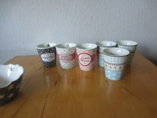 6 Krasilnikoff Becher / Tassen + 1 Müslischale Danish Design Mugs