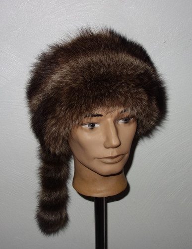 Waschbär pelz mütze - pelz,
