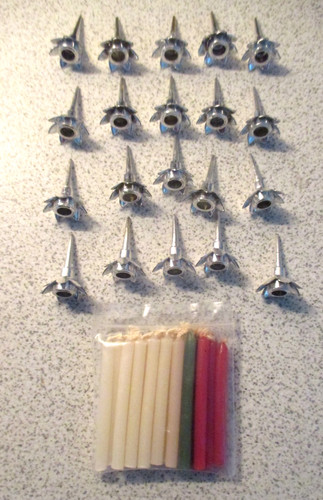 Gelb weiß rosa kerzenhalter - gelb/weiß/rosa,
